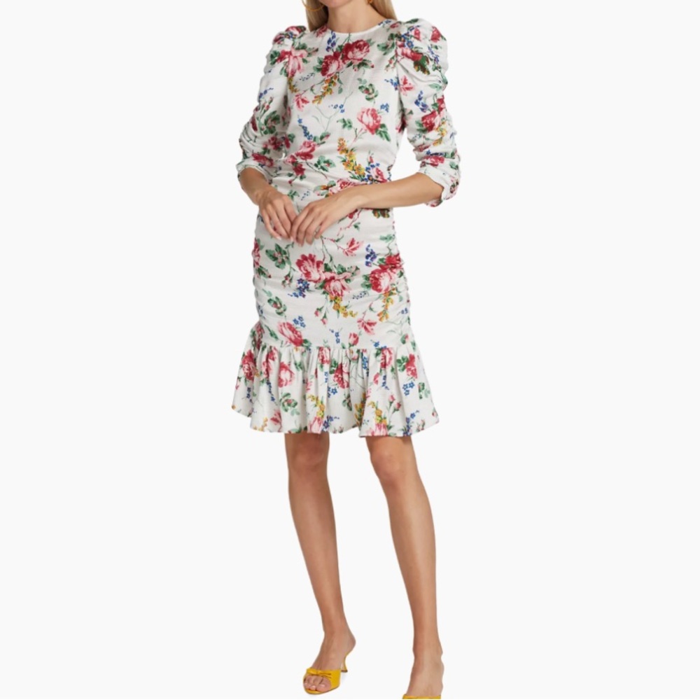 byTiMo
Bubble Floral-Printed Satin Ruched Dress‎